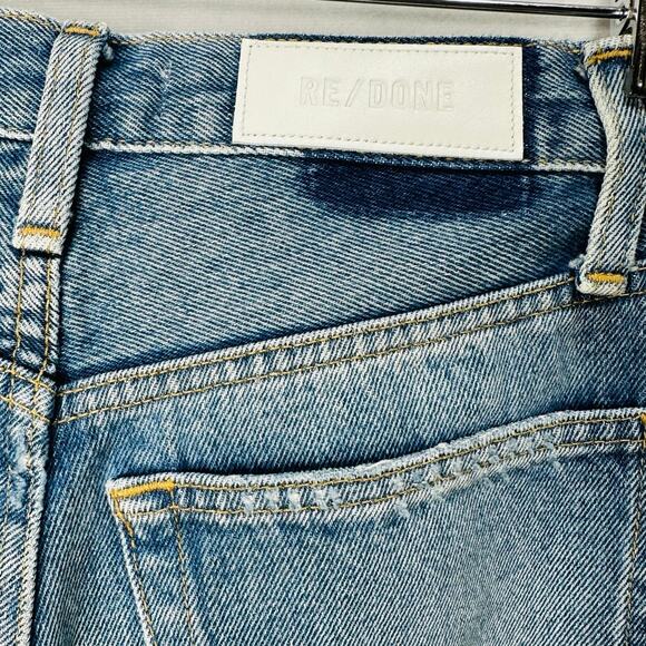 RE/DONE 90’s High Rise Loose Jeans – Medium Wash Distressed – Size 24 - Picture 6 of 10